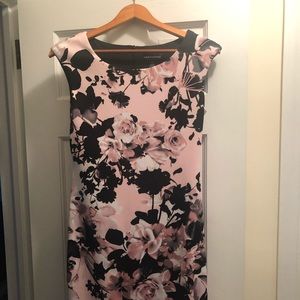 Size 6 black and pink floral dress